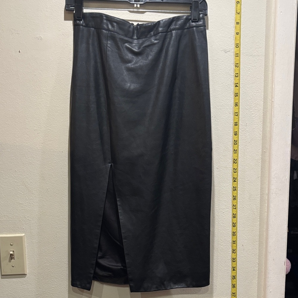 Bardot Black Leather Pencil Skirt